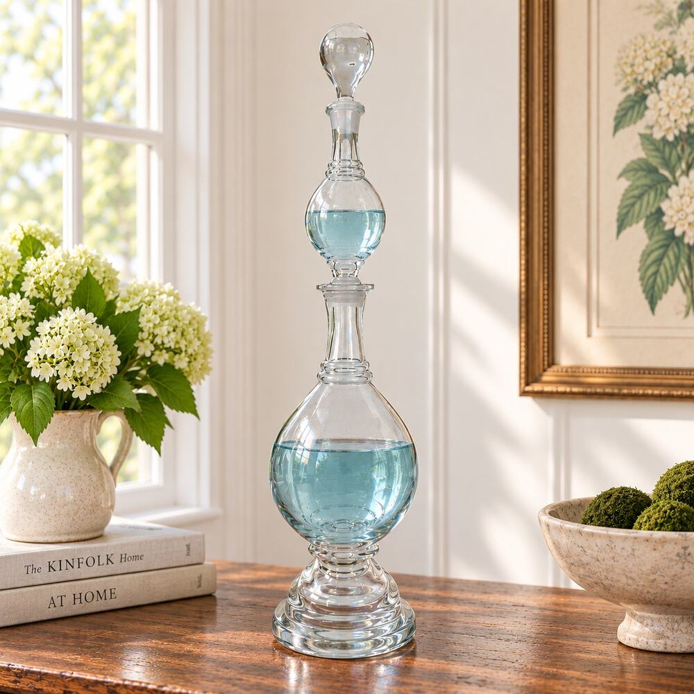 Antique Pharmacy Apothecary Show Globe 4-Piece Glass Display c. 1900 Large 26.5"